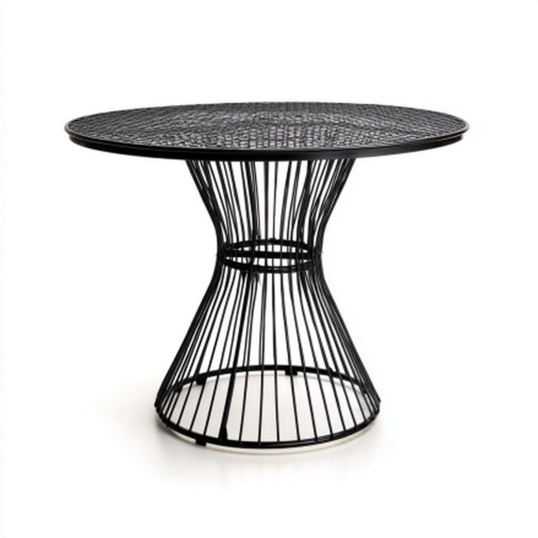 Stół okrągły do jadalni z metalu - 90 x 90 x 75